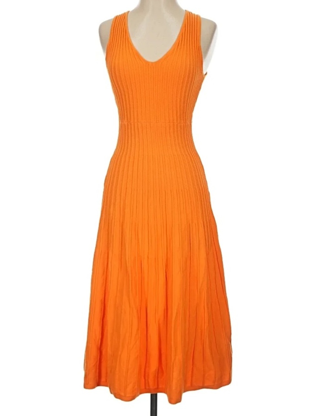 Zara NWT Orange Knit Midi Cocktail Dress
